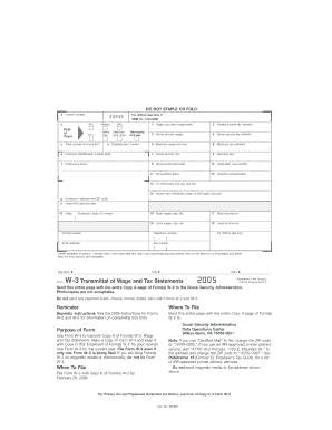 Form W-3 Transmittal of Wage and Tax Statements