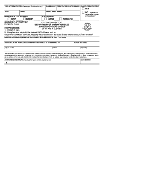 Connecticut Vehicle Registration Cancellation Form