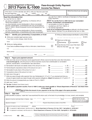 Illinois Pass-Through Entity Payment Form IL-1000