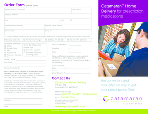 Catamaran Home Prescription Order Form