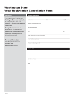 Washington State Voter Registration Cancellation Form