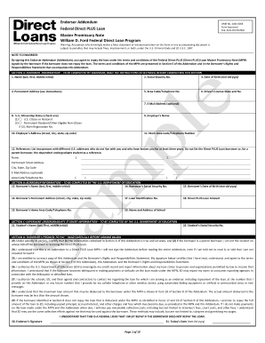 Endorser Addendum to Direct PLUS Loan MPN