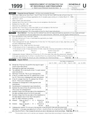 Wisconsin Underpayment of Estimated Tax Schedule