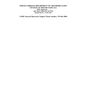 North Carolina Crash Report Requisition Form