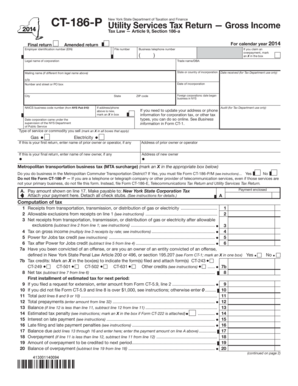 New York Utility Services Tax Return
