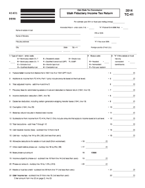 Utah Fiduciary Income Tax Return