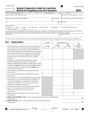 California Form 3834
