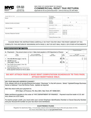 New York City Commercial Rent Tax Return