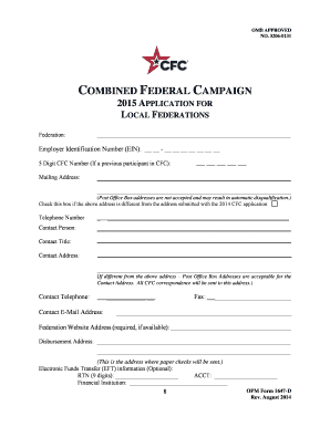 Combined Federal Campaign 2015 Application