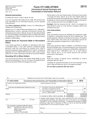 Connecticut Form CT-1096 ATHEN 2015