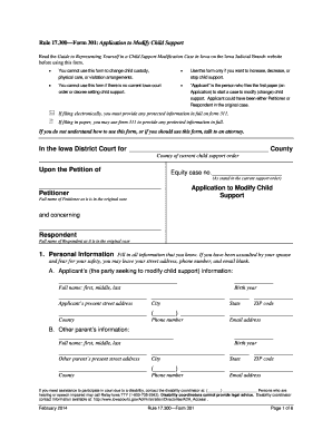Iowa Child Support Modification Application