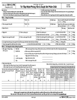 IRS Form 13614-C Tax Interview and Quality Review