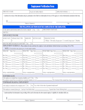 Employment Verification Form