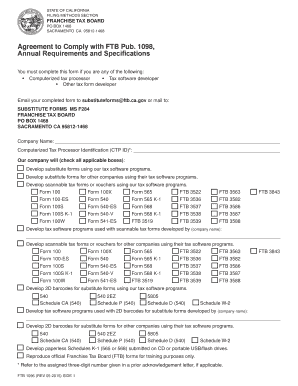 California Substitute Tax Forms Agreement