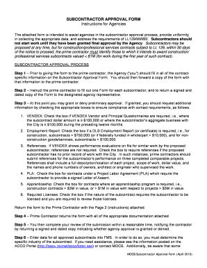 Subcontractor Approval Form