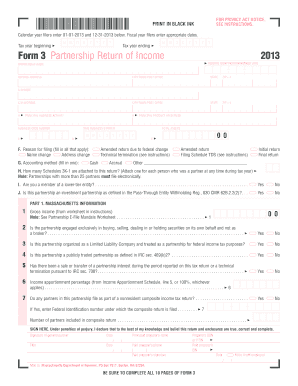 Massachusetts Partnership Return of Income Form 3