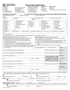 Washington Vessel Title Application