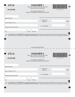 2014 Maine Estimated Tax Payment Voucher for Estates and Trusts