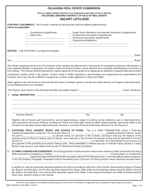 Oklahoma Uniform Contract of Sale of Real Estate