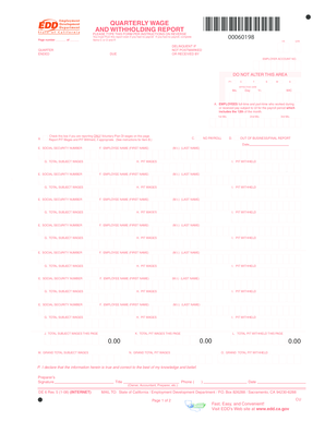 California Quarterly Wage and Withholding Report