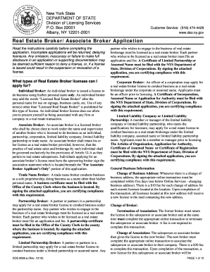 New York Real Estate Broker Application