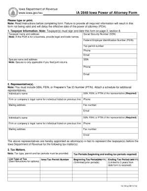 Iowa Power of Attorney Form