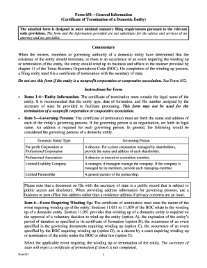 Texas Certificate of Termination of a Domestic Entity
