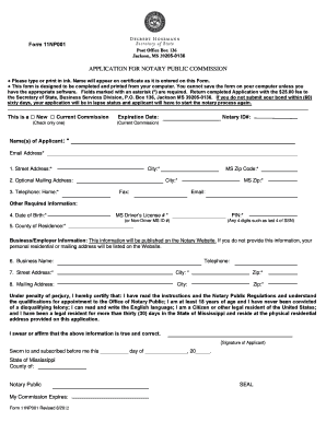 Mississippi Notary Public Application