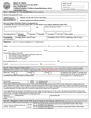 Idaho Combined Substitute W-9 Form
