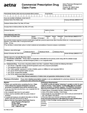 Aetna Pharmacy Drug Claim Form