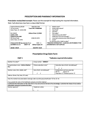 Prescription Drug Claim Form