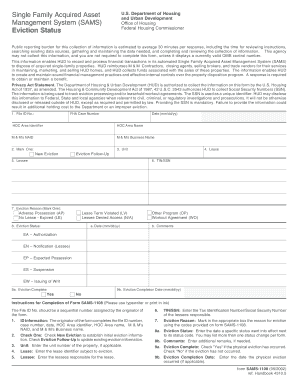 HUD Eviction Status Form