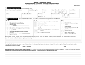 Commercial Driver Medical Examination Report