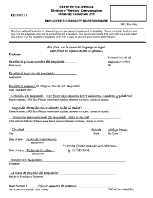 EMPLOYEE’S DISABILITY QUESTIONNAIRE