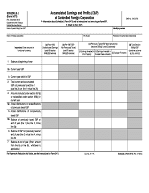 Schedule J Form 5471
