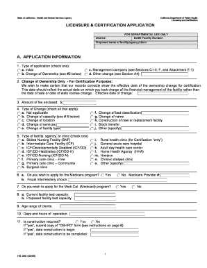 California Licensure and Certification Application