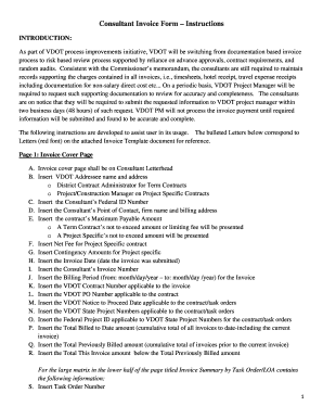 VDOT Consultant Invoice Form