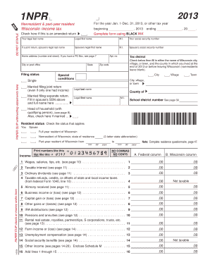 Wisconsin 1NPR Tax Form