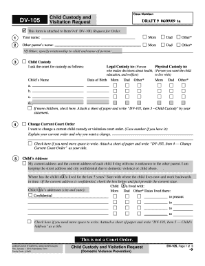 California Child Custody and Visitation Request