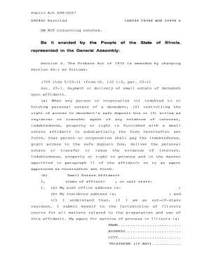Illinois Small Estate Affidavit