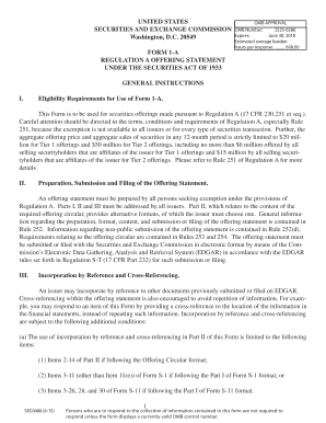 Form 1-A Regulation A Offering Statement