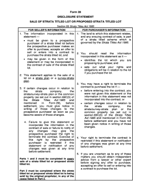 Form 28 Disclosure Statement