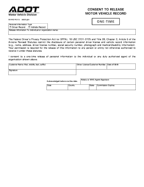 Arizona Motor Vehicle Record Release Consent