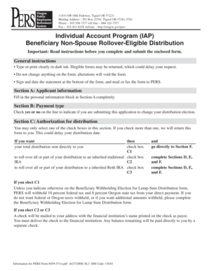 Beneficiary Non-Spouse Rollover-Eligible Distribution Form