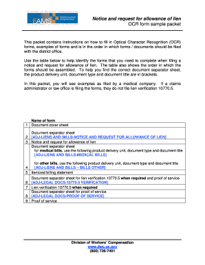 California Notice and Request for Allowance of Lien