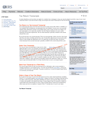IRS Tax Return Transcript Request