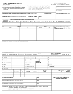 Connecticut Travel Authorization Request