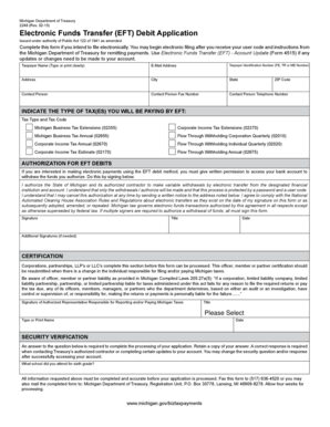 Michigan EFT Debit Application