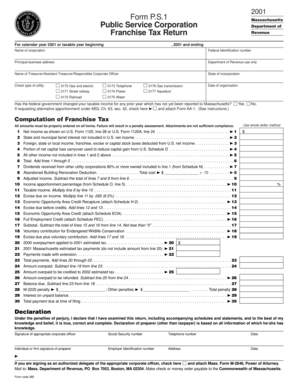 Massachusetts Franchise Tax Return