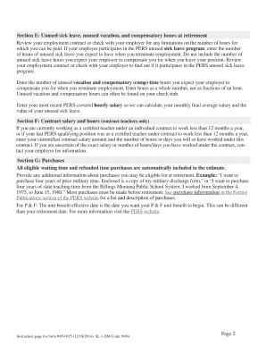 Oregon PERS Retirement Benefit Estimate Request Form